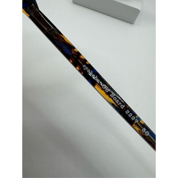eyebobs On Board eyeglass frames blue brown pattern new without case - Picture 2 of 5